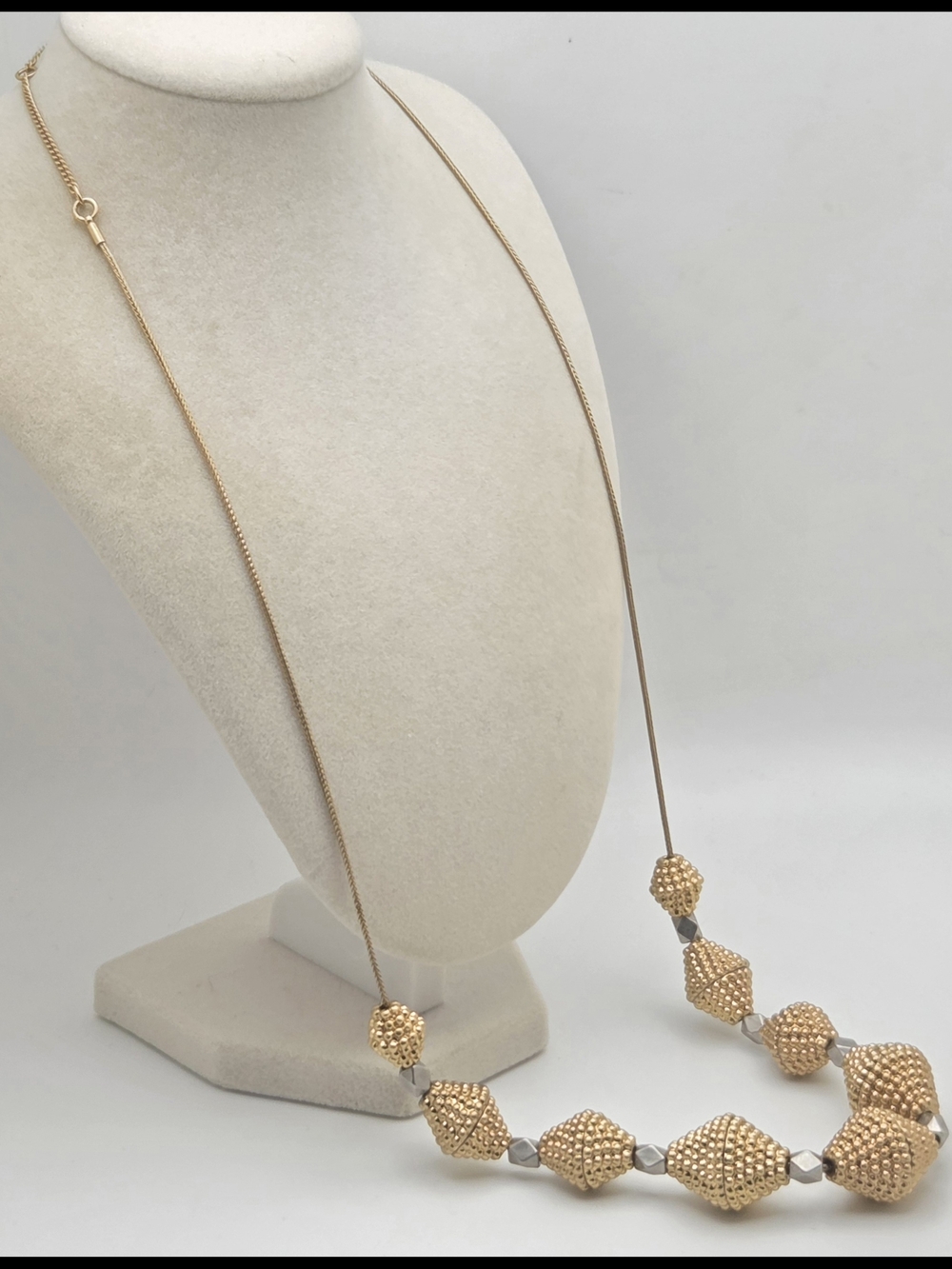 ​Madewell Gold Textured Bicone Statement Necklace - 27"